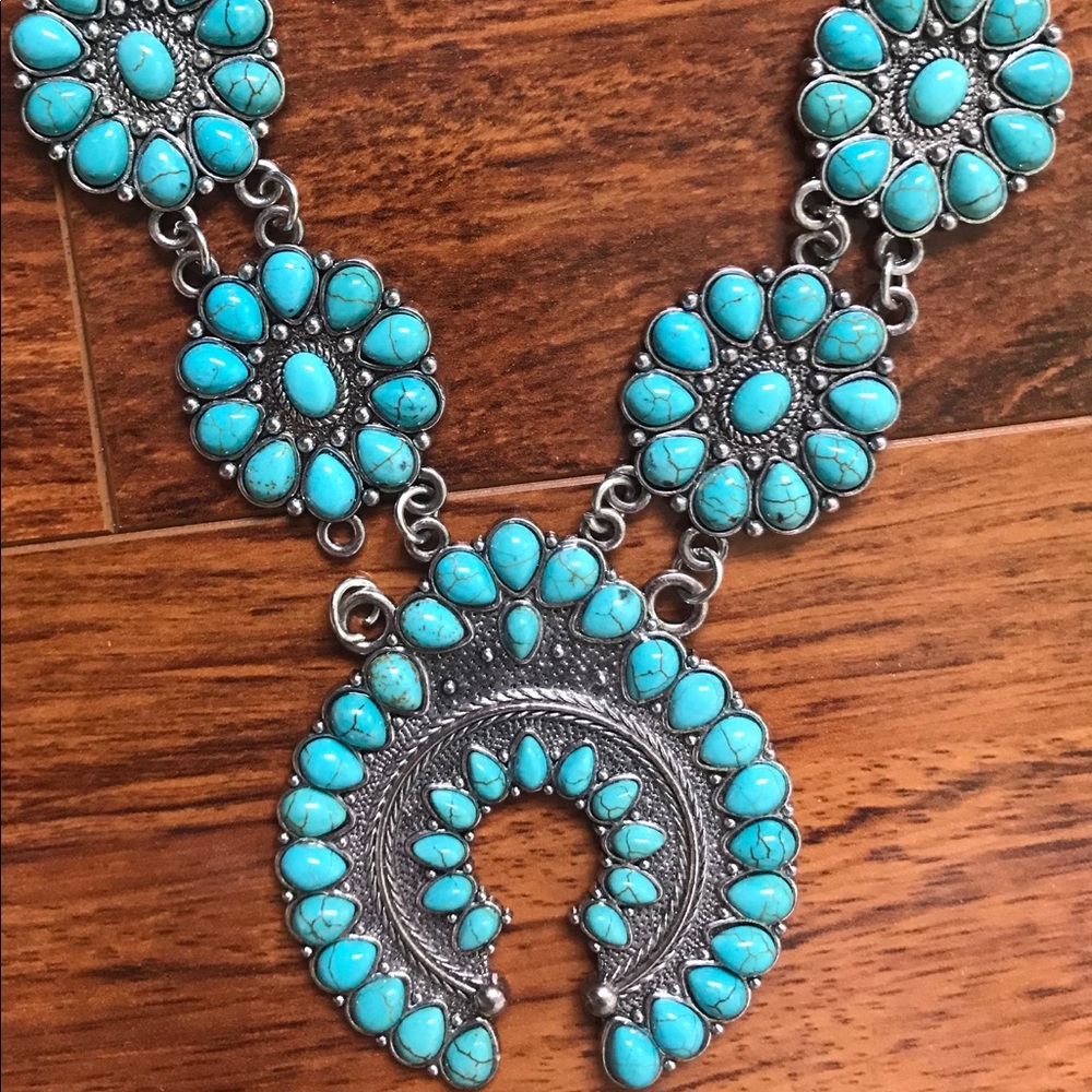 Turquoise and silver Adjustable Necklace